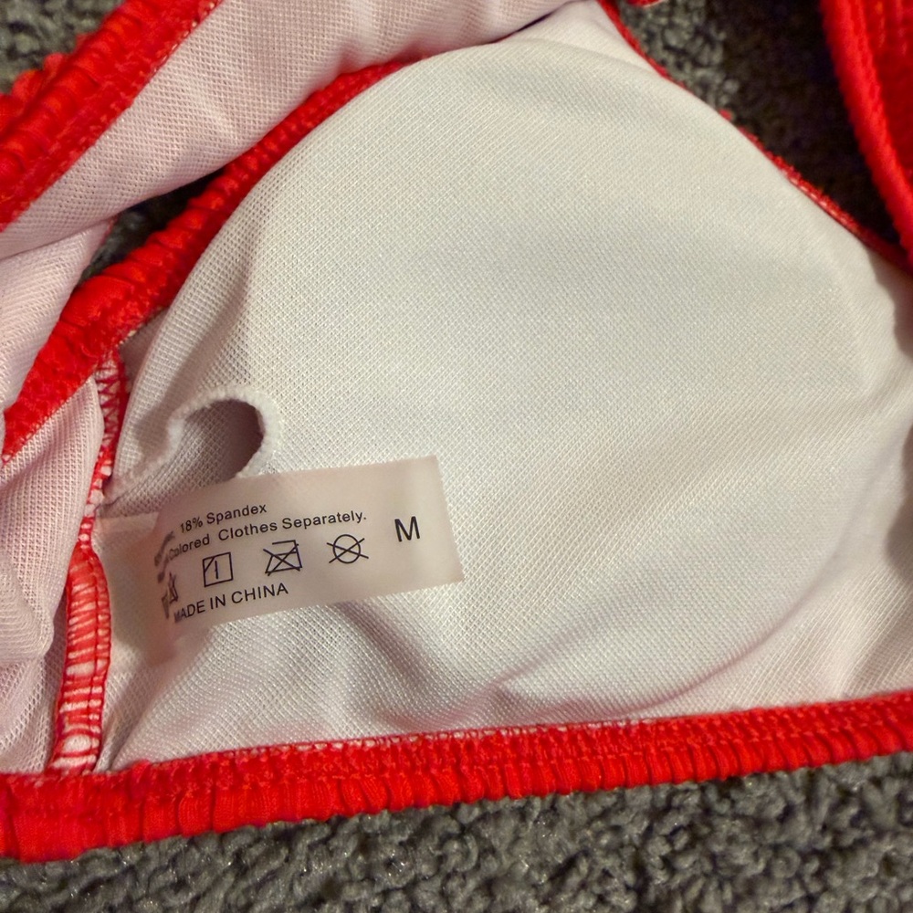 Red Textured Bikini Set - Picture 5 of 6